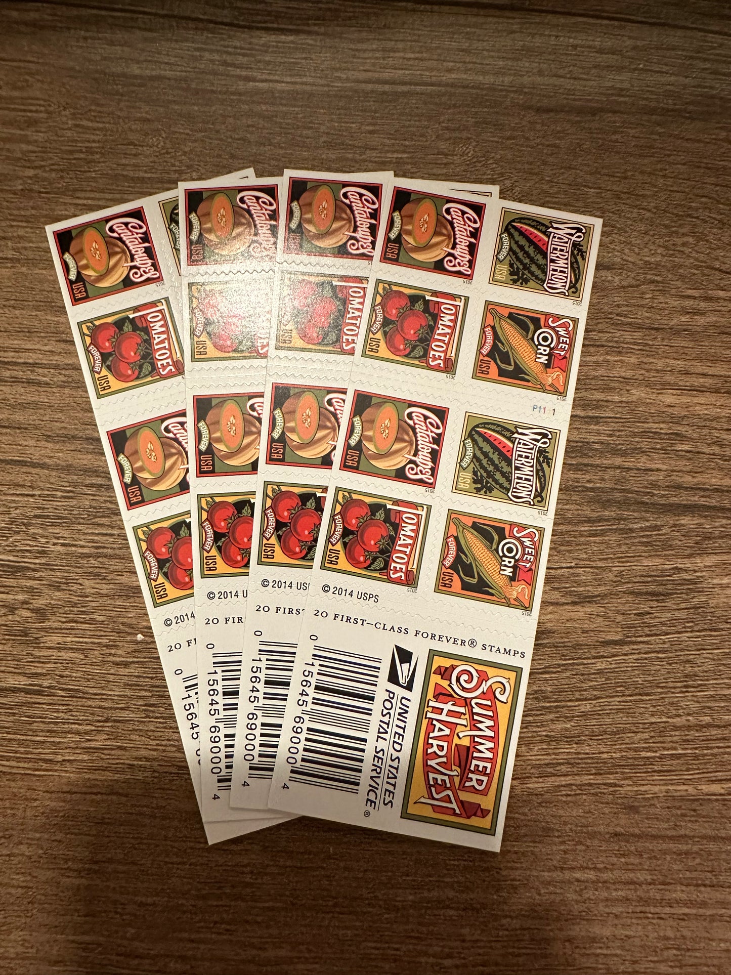 USPS Forever Stamps Summer Harvest 2014 booklet of 20