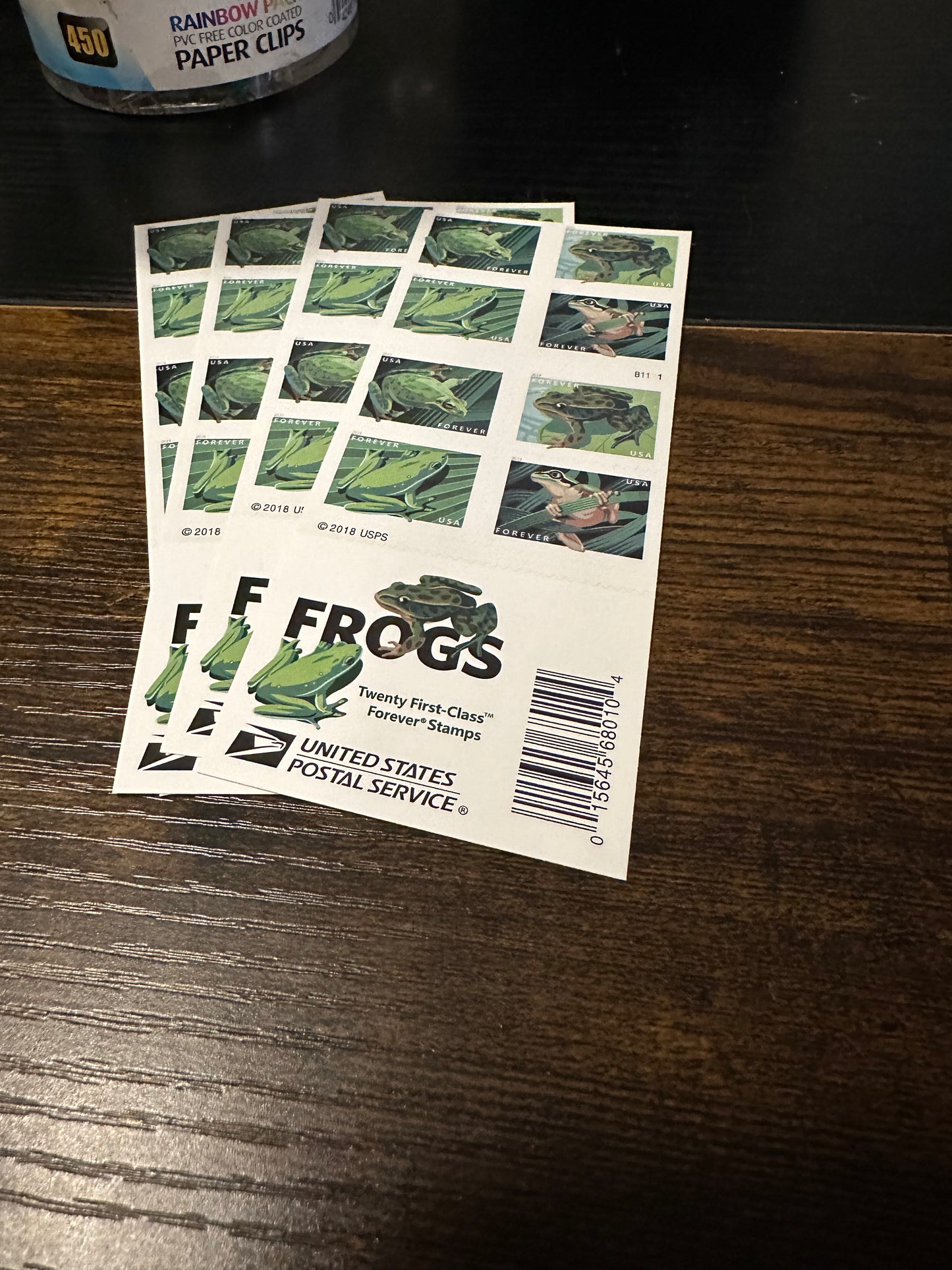 USPS Forever Stamps Frogs 2019 booklet of 20