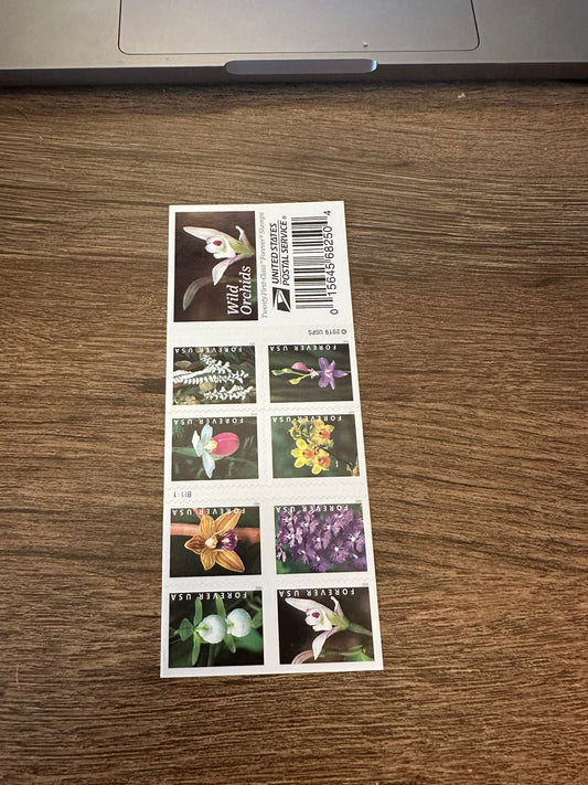 USPS Forever Stamps Wild Orchids 2019 - Booklet of 20